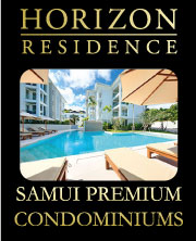 Photograph of Horizon Residence swimming pool area, Koh Samui, Thailand.