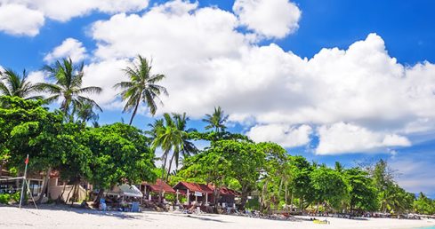White sand and blue sea in Thailand.