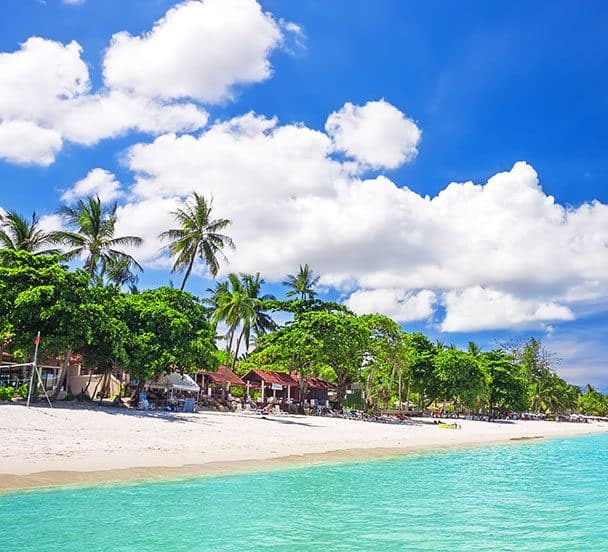 White sand and blue sea in Thailand.