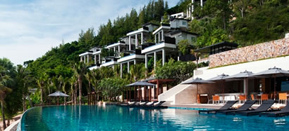 Koh Samui villa à flanc de colline avec piscine.