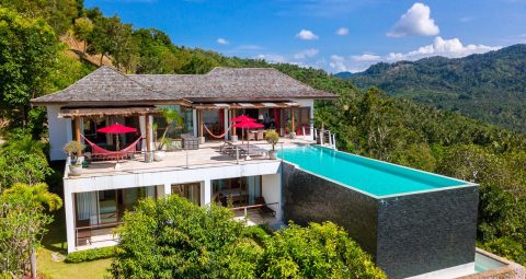 stunning sea view villa in the hills