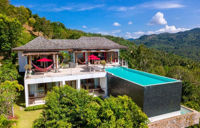 stunning sea view villa in the hills
