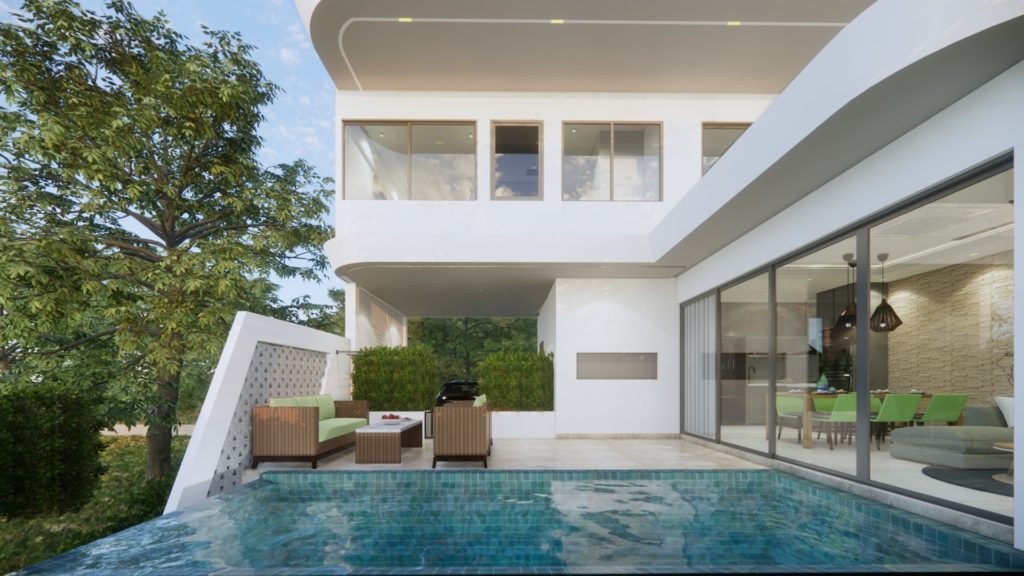 3 bedroom garden villa close to the beach