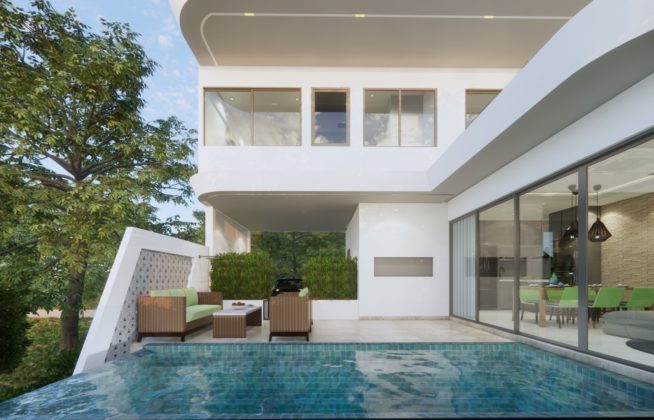 3 bedroom garden villa close to the beach