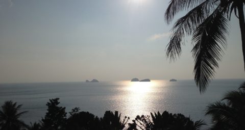 Sunset sea view beach land