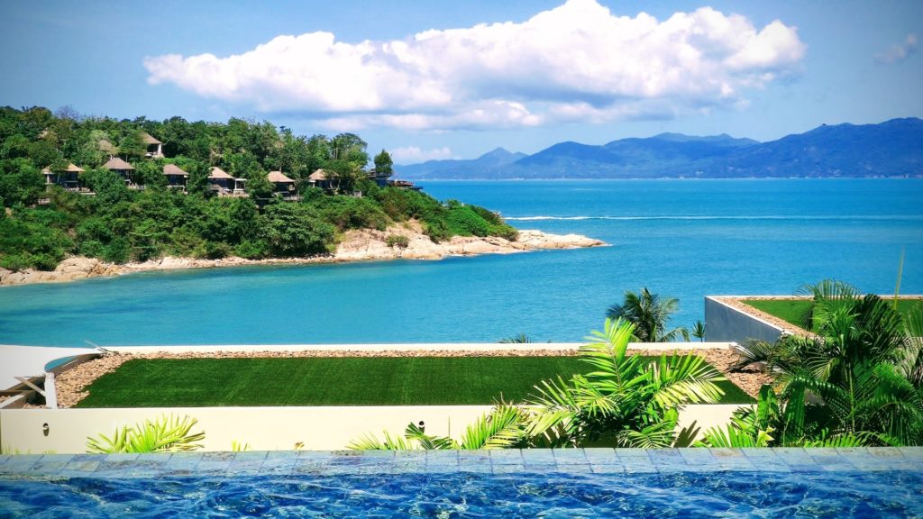 Sea view beach access villa