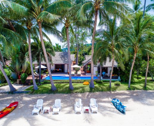 4 bedroom beach front villa, koh samui thailand