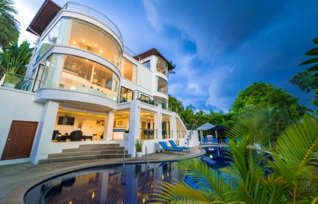 4 bedroom sunset sea view koh samui villa with pool