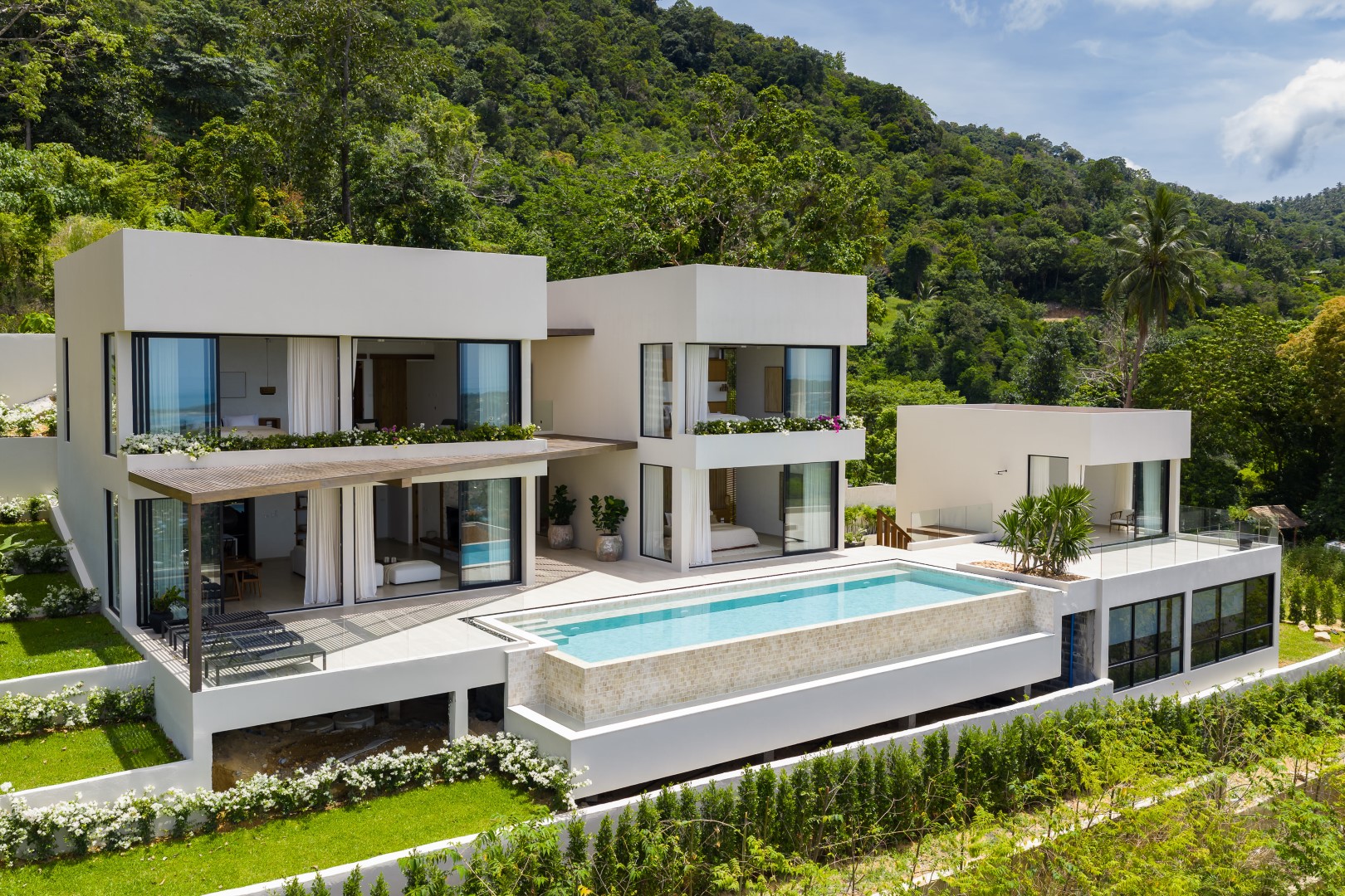 default 5 bedroom sea view villa with swimming pool, chaweng, koh samui, thailand