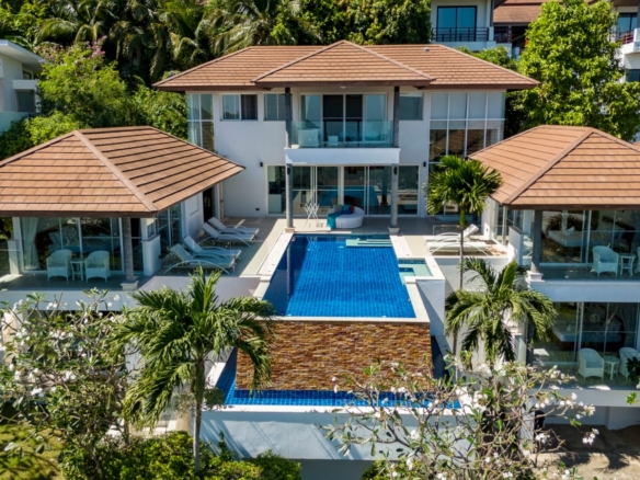 5 bedroom sea-view villa with swimming Pool, walk to beach, Choeng Mon, Koh Samui, Thailand