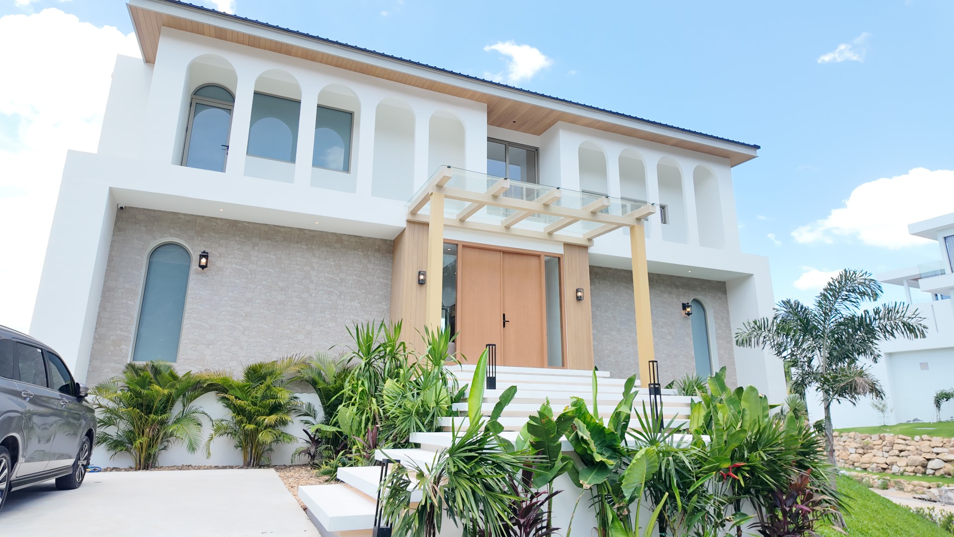 default sea view villa, walking distance to choeng mon beach, koh samui