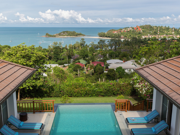 Sunrise sea view villa Koh Samui Choeng Mon, tennis court, gym, beach