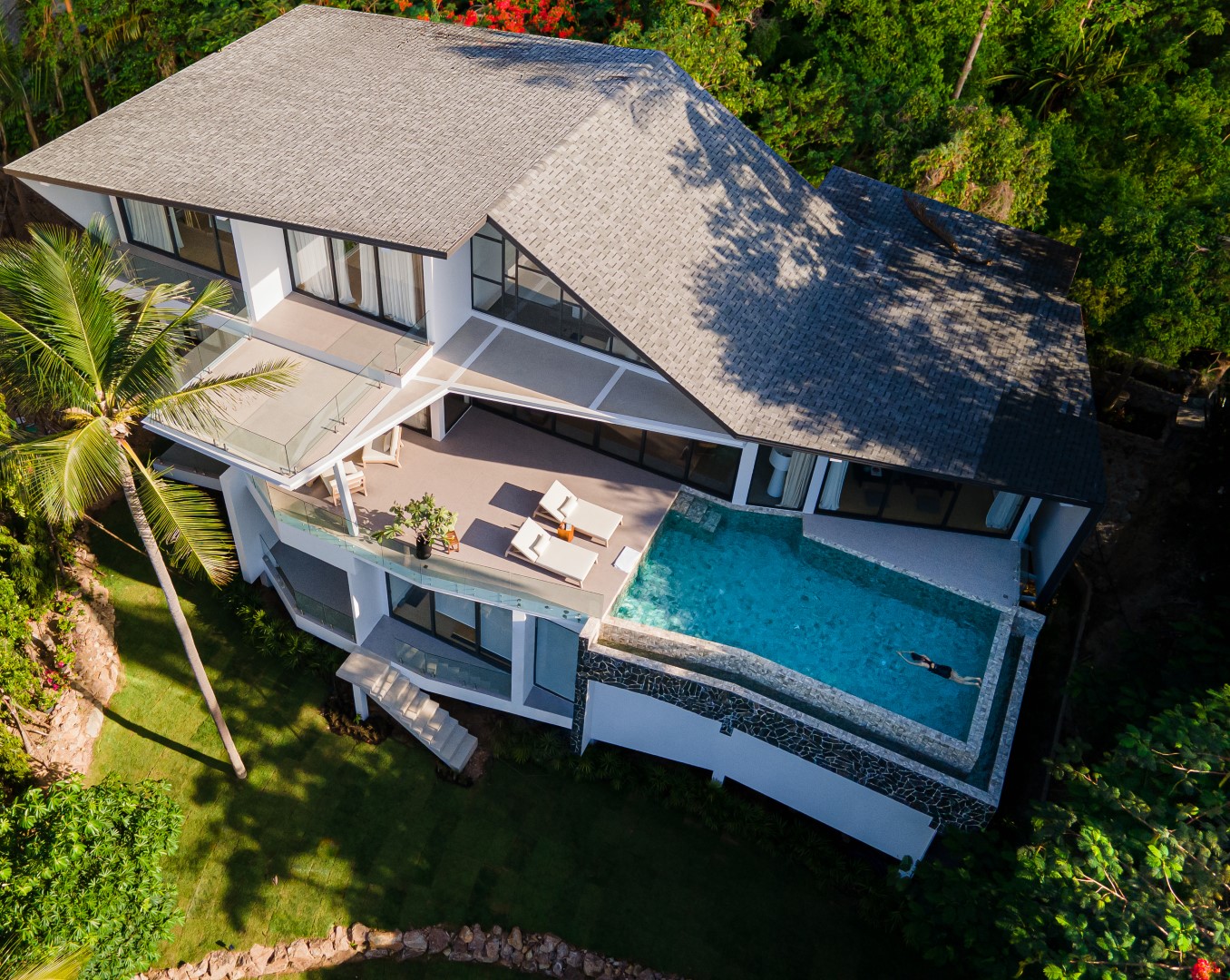 1 56t bedroom sea view villa, gated community, swimming pool, koh Samui, sea views